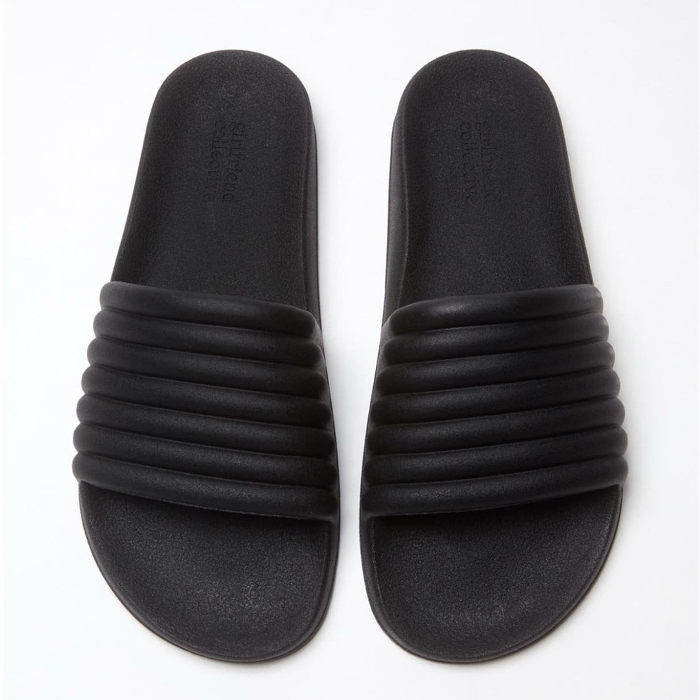 Girlfriend Collective Reslide Black Slides Womens 9 / Mens 8 Made in USA
